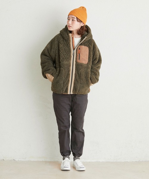 KRIFF MAYER Lady's Collection(クリフメイヤーレディースコレクション)の「シャギーボアフードJK(その他アウター・レディース・ベージュ/カーキ/レンガ/グレー/カラフル/ナチュラル/ネイビー・MEDIUM/LARGE)」の20枚目の写真
