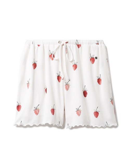 gelato pique(ジェラートピケ)の「【ONLINE限定】ストロベリーモチーフショートパンツ(ルームウェア/パジャマ・レディース・ベージュ/オフホワイト/ピンク・FREE)」の2枚目の写真