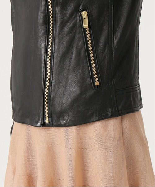 【美品】Noble ソフトラムレザー ライダースブルゾン ブラック　36 美品☆NOBLE ソフトラムレザーライダースブルゾンジャケット 36