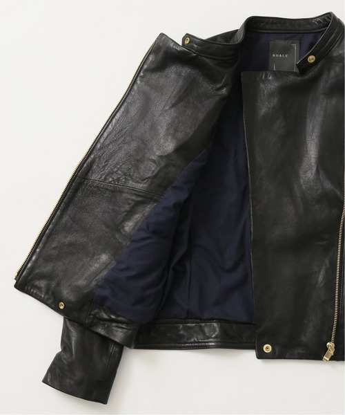 定価¥64900◆タグ付◆NOBLE◆ソフトラムレザーライダースジャケット◆38 セール】《追加》ソフトラムレザーライダースブルゾン8