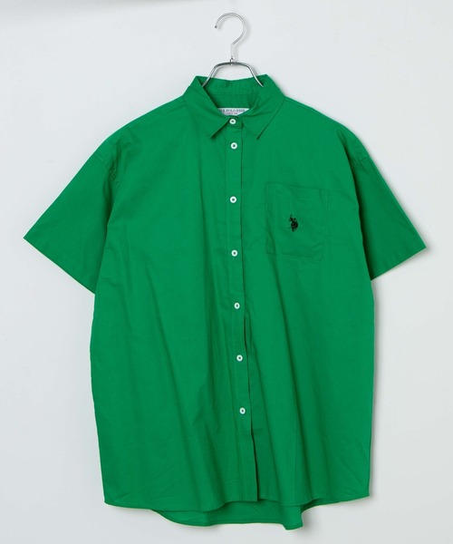 U.S. POLO ASSN.（ユーエスポロアッスン）の「∴WEGO/【26年春夏 待望の再入荷！】U.S. POLO ASSN.別注ハーフスリーブシャツ（シャツ/ブラウス・レディース・ホワイト/ベージュ/ブルー系その他4/グリーン/アイボリー/ブルー・FREE）」の21枚目の写真