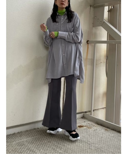 THROW by SLY（スローバイスライ）の「THROW HW C/P BELLBOTTOM ハイウエスト センタープレス　ベルボトム フレア（スラックス・レディース・ブラウン/ダークグレー・1/0）」の18枚目の写真