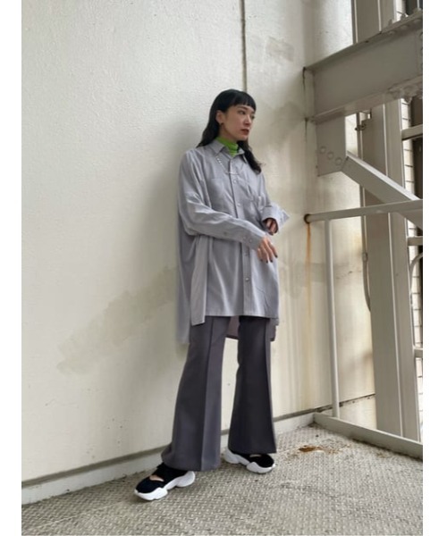 THROW by SLY（スローバイスライ）の「THROW HW C/P BELLBOTTOM ハイウエスト センタープレス　ベルボトム フレア（スラックス・レディース・ブラウン/ダークグレー・1/0）」の17枚目の写真