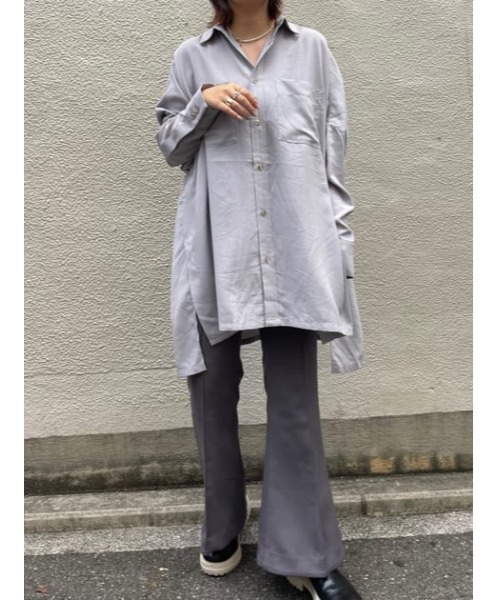 THROW by SLY（スローバイスライ）の「THROW HW C/P BELLBOTTOM ハイウエスト センタープレス　ベルボトム フレア（スラックス・レディース・ブラウン/ダークグレー・1/0）」の15枚目の写真