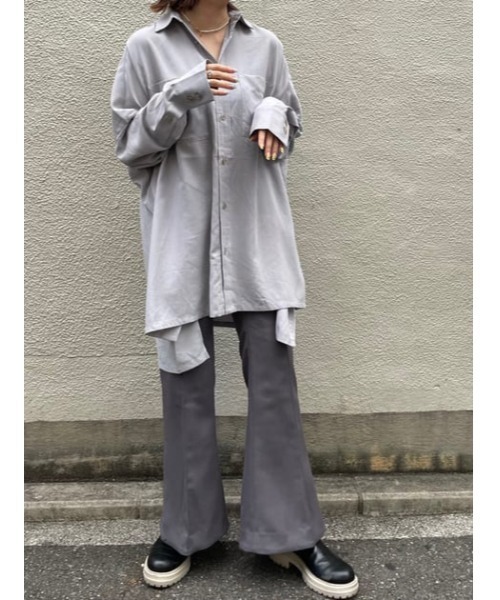 THROW by SLY（スローバイスライ）の「THROW HW C/P BELLBOTTOM ハイウエスト センタープレス　ベルボトム フレア（スラックス・レディース・ブラウン/ダークグレー・1/0）」の14枚目の写真