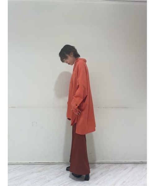 THROW by SLY（スローバイスライ）の「THROW HW C/P BELLBOTTOM ハイウエスト センタープレス　ベルボトム フレア（スラックス・レディース・ブラウン/ダークグレー・1/0）」の11枚目の写真