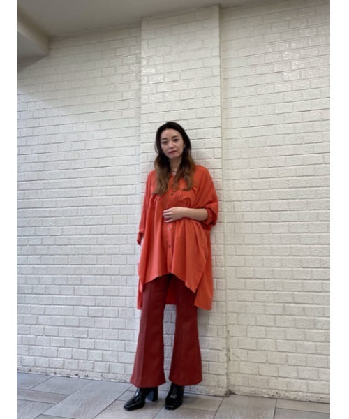 THROW by SLY（スローバイスライ）の「THROW HW C/P BELLBOTTOM ハイウエスト センタープレス　ベルボトム フレア（スラックス・レディース・ブラウン/ダークグレー・1/0）」の9枚目の写真