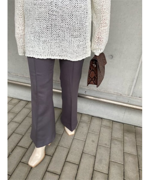 THROW by SLY（スローバイスライ）の「THROW HW C/P BELLBOTTOM ハイウエスト センタープレス　ベルボトム フレア（スラックス・レディース・ブラウン/ダークグレー・1/0）」の6枚目の写真