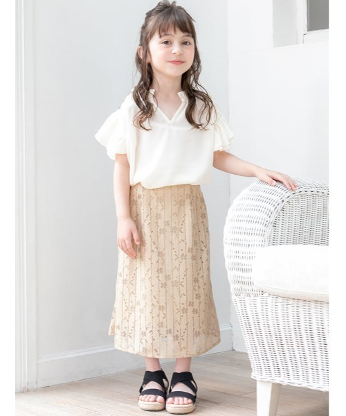 fifth(フィフス)の「【KIDS】カットレースマーメイドスカート(スカート・キッズ・ベージュ/グリーン系その他・110/120/130)」の1枚目の写真