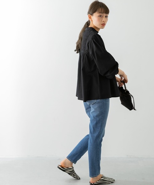 URBAN RESEARCH Sonny Label（アーバンリサーチサニーレーベル）の「スタンドカラーコットンレースブラウス（シャツ/ブラウス・レディース・ブラック/ブルー系その他/オフホワイト・FREE）」の12枚目の写真