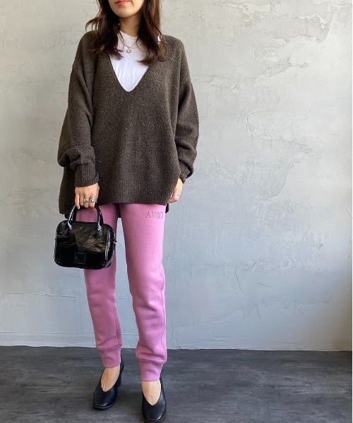 AMERICANA（アメリカーナ）の「【FUDGE 11月号掲載】[Americana×JEANS FACTORY/アメリカーナ×ジーンズファクトリー] 別注 AMRCN スウェットパンツ（スウェットパンツ・レディース・ブラック/グレー/ピンク・S/M）」の4枚目の写真