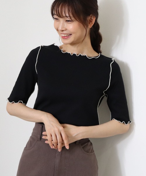 archives(アルシーヴ)の「【入荷禁止】配色メローリブT(Tシャツ/カットソー・レディース・ベージュ/ブラック/オフホワイト/ブルー・MEDIUM)」の15枚目の写真