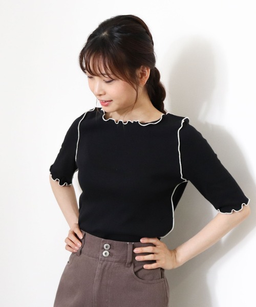 archives(アルシーヴ)の「【入荷禁止】配色メローリブT(Tシャツ/カットソー・レディース・ベージュ/ブラック/オフホワイト/ブルー・MEDIUM)」の14枚目の写真