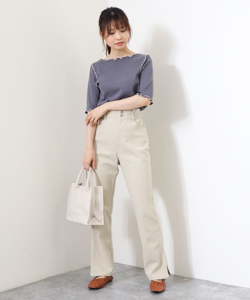 archives(アルシーヴ)の「【入荷禁止】配色メローリブT(Tシャツ/カットソー・レディース・ベージュ/ブラック/オフホワイト/ブルー・MEDIUM)」の13枚目の写真