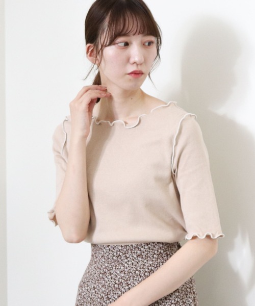 archives(アルシーヴ)の「【入荷禁止】配色メローリブT(Tシャツ/カットソー・レディース・ベージュ/ブラック/オフホワイト/ブルー・MEDIUM)」の9枚目の写真