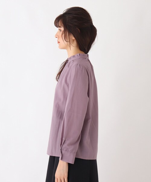 DRESKIP(ドレスキップ)の「◆スタンドちびフリルブラウス(シャツ/ブラウス・レディース・ブラック/オフホワイト/キャメル/ベージュ系その他4/ブラック系1/ピンク系・02/03/04)」の10枚目の写真