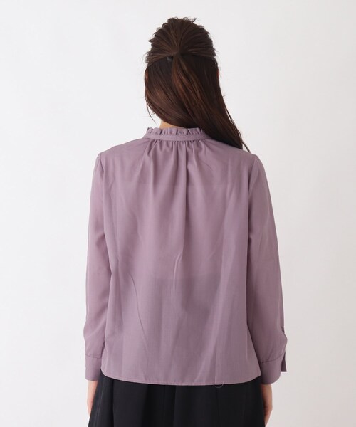 DRESKIP(ドレスキップ)の「◆スタンドちびフリルブラウス(シャツ/ブラウス・レディース・ブラック/オフホワイト/キャメル/ベージュ系その他4/ブラック系1/ピンク系・02/03/04)」の18枚目の写真