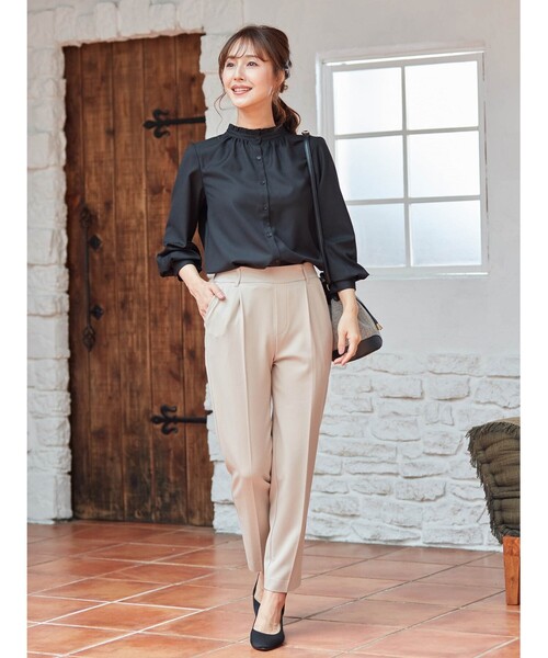 DRESKIP(ドレスキップ)の「◆スタンドちびフリルブラウス(シャツ/ブラウス・レディース・ブラック/オフホワイト/キャメル/ベージュ系その他4/ブラック系1/ピンク系・02/03/04)」の16枚目の写真