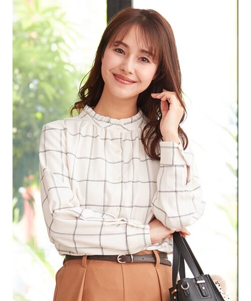 DRESKIP(ドレスキップ)の「◆スタンドちびフリルブラウス(シャツ/ブラウス・レディース・ブラック/オフホワイト/キャメル/ベージュ系その他4/ブラック系1/ピンク系・02/03/04)」の20枚目の写真