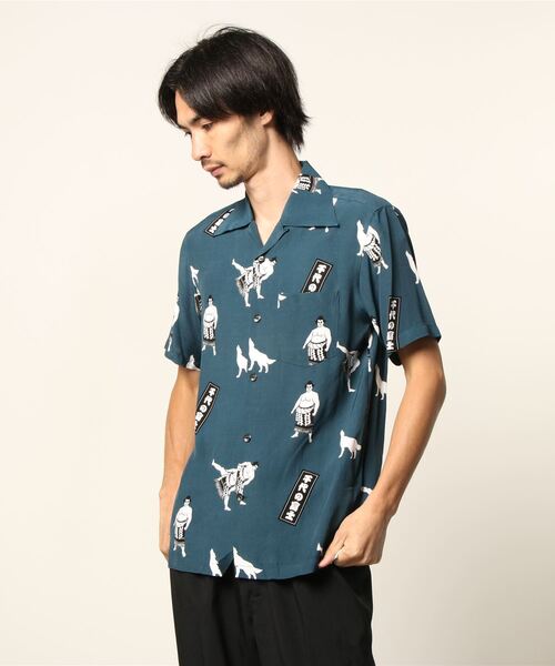 aloha blossom（アロハブロッサム）の「【Aloha Blossom】千代の富士 SHIRT（シャツ/ブラウス・メンズ・ブラック/ネイビー・42/40）」の4枚目の写真