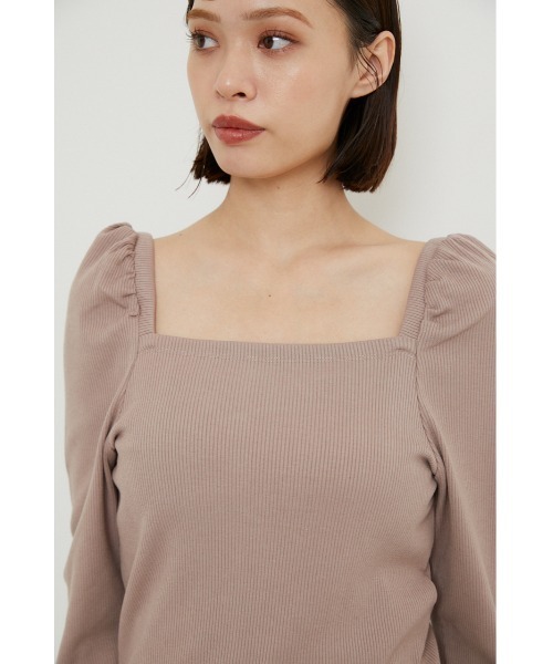 rienda（リエンダ）の「パフショルダーカットトップス（Tシャツ/カットソー・レディース・ブラック/ベージュ/ピンク/グリーン・FREE）」の11枚目の写真