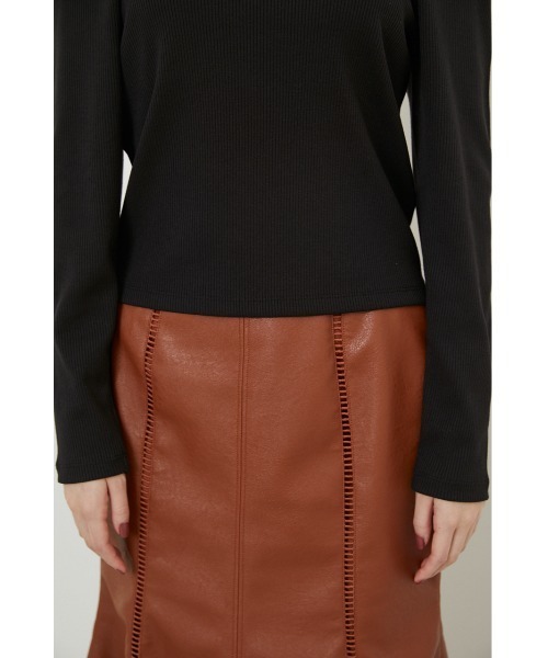 rienda（リエンダ）の「パフショルダーカットトップス（Tシャツ/カットソー・レディース・ブラック/ベージュ/ピンク/グリーン・FREE）」の9枚目の写真