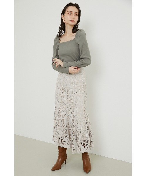 rienda（リエンダ）の「パフショルダーカットトップス（Tシャツ