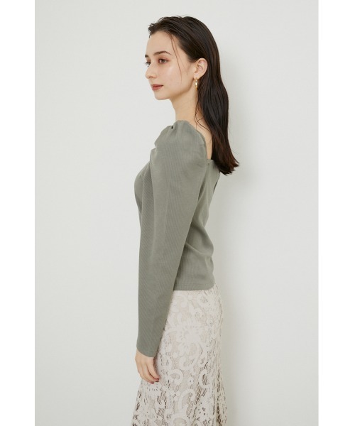 rienda（リエンダ）の「パフショルダーカットトップス（Tシャツ