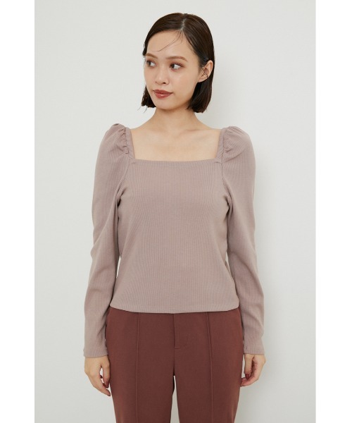 rienda（リエンダ）の「パフショルダーカットトップス（Tシャツ/カットソー・レディース・ブラック/ベージュ/ピンク/グリーン・FREE）」の10枚目の写真