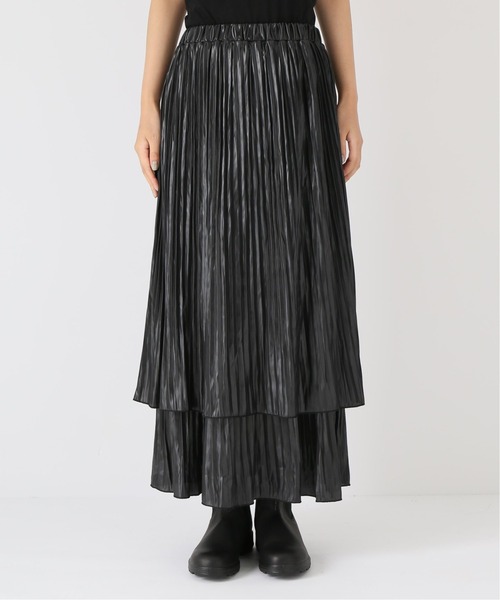 Simplicite（サンプリシテ）の「レザーライクプリーツスカート◆（スカート・レディース・ベージュ/ブラック・FREE）」の13枚目の写真