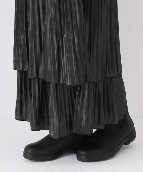 Simplicite（サンプリシテ）の「レザーライクプリーツスカート◆（スカート・レディース・ベージュ/ブラック・FREE）」の6枚目の写真