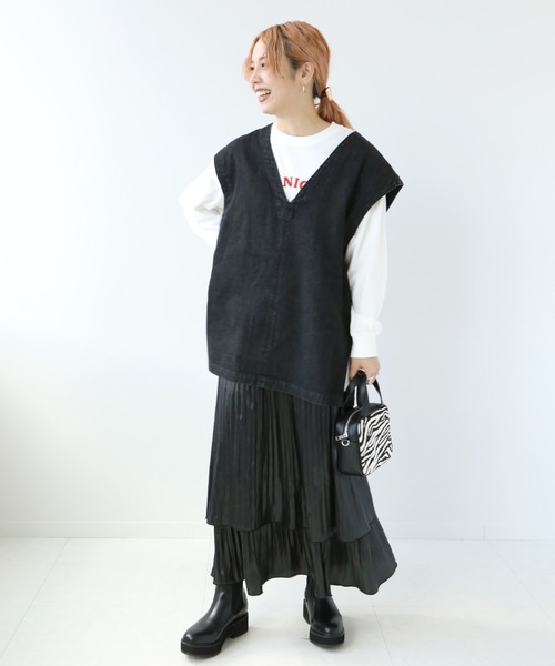 Simplicite（サンプリシテ）の「レザーライクプリーツスカート◆（スカート・レディース・ベージュ/ブラック・FREE）」の20枚目の写真