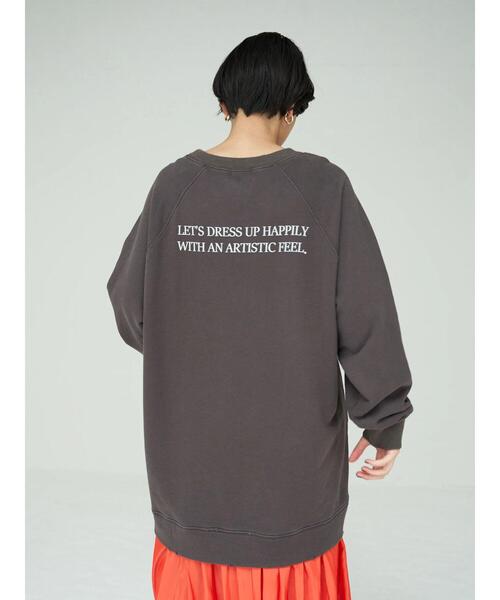 Editt by YECCA VECCA（エディットバイイェッカヴェッカ）の「ダメージ加工BIGスウェット＊（スウェット・レディース・チャコールグレー/ベージュ/杢グレー・FREE）」の21枚目の写真