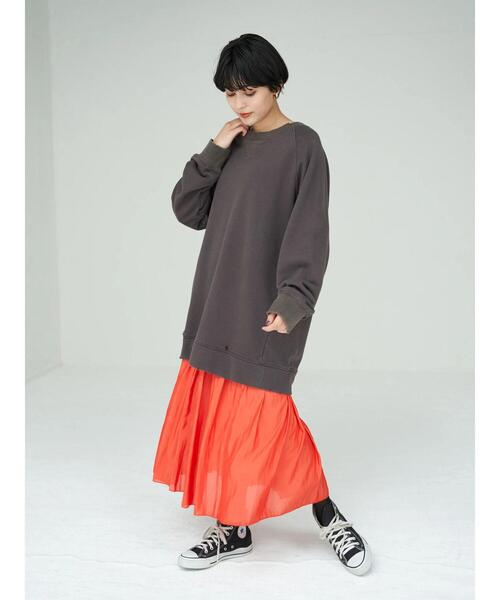 Editt by YECCA VECCA（エディットバイイェッカヴェッカ）の「ダメージ加工BIGスウェット＊（スウェット・レディース・チャコールグレー/ベージュ/杢グレー・FREE）」の18枚目の写真