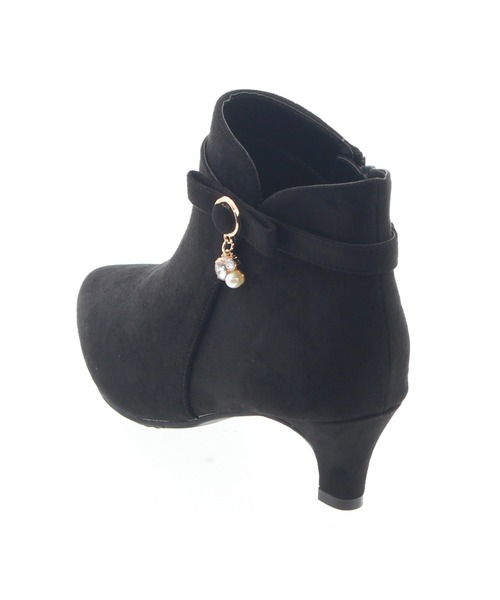 JELLY BEANS（ジェリービーンズ）の「2wayパールビジューリボンショートブーツ(214-40212)JELLY BEANS(ジェリービーンズ)（ブーツ・レディース・ワイン/グレイッシュベージュ/ブラック・L/S/M）」の5枚目の写真