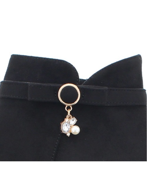 JELLY BEANS（ジェリービーンズ）の「2wayパールビジューリボンショートブーツ(214-40212)JELLY BEANS(ジェリービーンズ)（ブーツ・レディース・ワイン/グレイッシュベージュ/ブラック・L/S/M）」の8枚目の写真