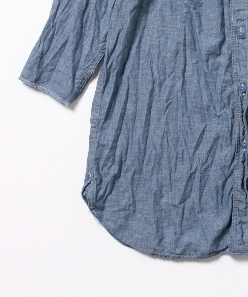 orSlow（オアスロウ）の「Πorslow×BEAMS BOY / ロング ワーク シャツ（シャツ/ブラウス・レディース・ホワイト/ブルー・ONE SIZE）」の9枚目の写真
