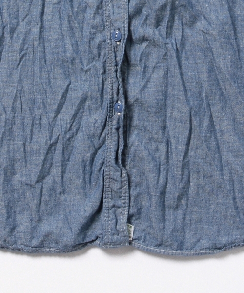 orSlow（オアスロウ）の「Πorslow×BEAMS BOY / ロング ワーク シャツ（シャツ/ブラウス・レディース・ホワイト/ブルー・ONE SIZE）」の3枚目の写真