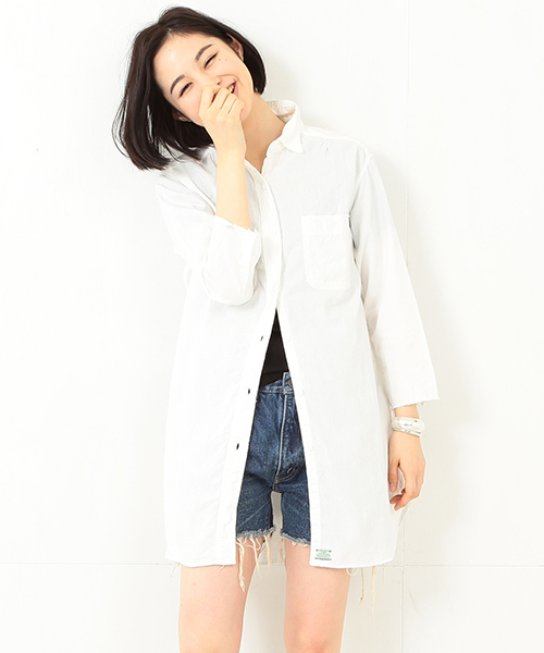 orSlow（オアスロウ）の「Πorslow×BEAMS BOY / ロング ワーク シャツ（シャツ/ブラウス・レディース・ホワイト/ブルー・ONE SIZE）」の22枚目の写真