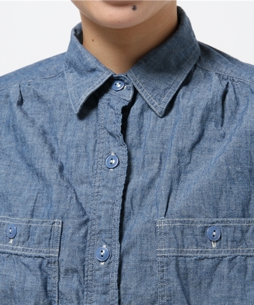 orSlow（オアスロウ）の「Πorslow×BEAMS BOY / ロング ワーク シャツ（シャツ/ブラウス・レディース・ホワイト/ブルー・ONE SIZE）」の13枚目の写真