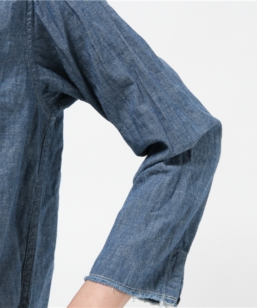 orSlow（オアスロウ）の「Πorslow×BEAMS BOY / ロング ワーク シャツ（シャツ/ブラウス・レディース・ホワイト/ブルー・ONE SIZE）」の12枚目の写真