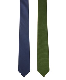 【 ネクタイ専門店 giraffe 】 ワントーン4WAYタイ06 NAVY×GREEN シルクネクタイ 日本製