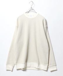 Low gauge Moss stitch Oversize Sweatshirt/ローゲージ 鹿の子編み オーバーサイズ トレーナー
