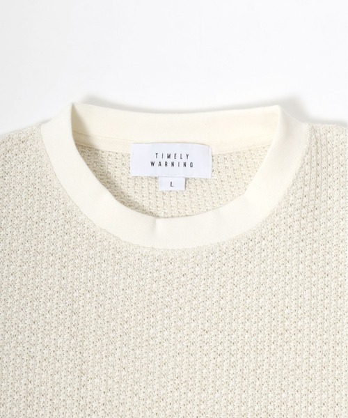 ANPAS(アンパス)の「Low gauge Moss stitch Oversize Sweatshirt/ローゲージ 鹿の子編み オーバーサイズ トレーナー(スウェット・メンズ・ピンク/チャコールグレー/グレイッシュブルー/キナリ・LL/M/L)」の6枚目の写真