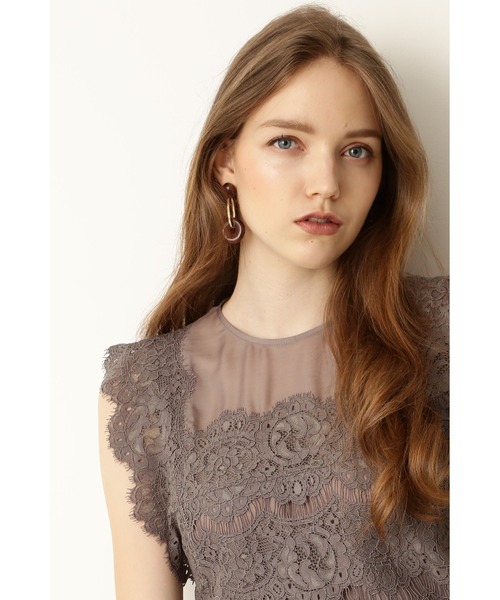 PINKY&DIANNE（ピンキーアンドダイアン）の「ダブルリングドロップピアス（ピアス（両耳用）・レディース・ブラック/ブラウン・ONE SIZE）」の6枚目の写真