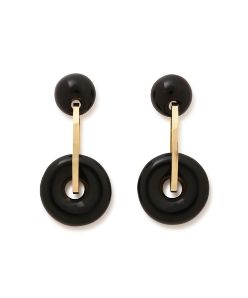 PINKY&DIANNE（ピンキーアンドダイアン）の「ダブルリングドロップピアス（ピアス（両耳用）・レディース・ブラック/ブラウン・ONE SIZE）」の8枚目の写真