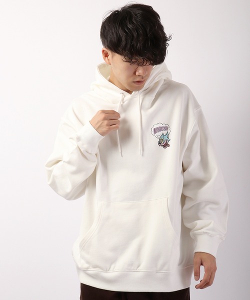 VISION STREET WEAR（ヴィジョンストリートウェア）の「VISION STREET WEAR シューズイラスト＆コミックキャラ 裏毛プルオーバーパーカー（パーカー・メンズ・パープル/チャコールグレー/チャコール/アイボリー/ホワイト/グリーン・LL/L/M）」の18枚目の写真