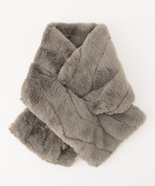 ANY（エニィ）の「【洗える】エコファーサシコミ マフラー（マフラー・レディース・黄土色系/ベージュ系・F）」の2枚目の写真