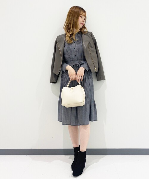 index（インデックス）の「◆シンセティックレザージャケット【WEB限定サイズ】（ライダースジャケット・レディース・ブラック/ナチュラル/チャコールグレー・36/38/40/42）」の3枚目の写真