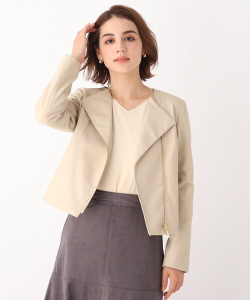 index（インデックス）の「◆シンセティックレザージャケット【WEB限定サイズ】（ライダースジャケット・レディース・ブラック/ナチュラル/チャコールグレー・36/38/40/42）」の22枚目の写真